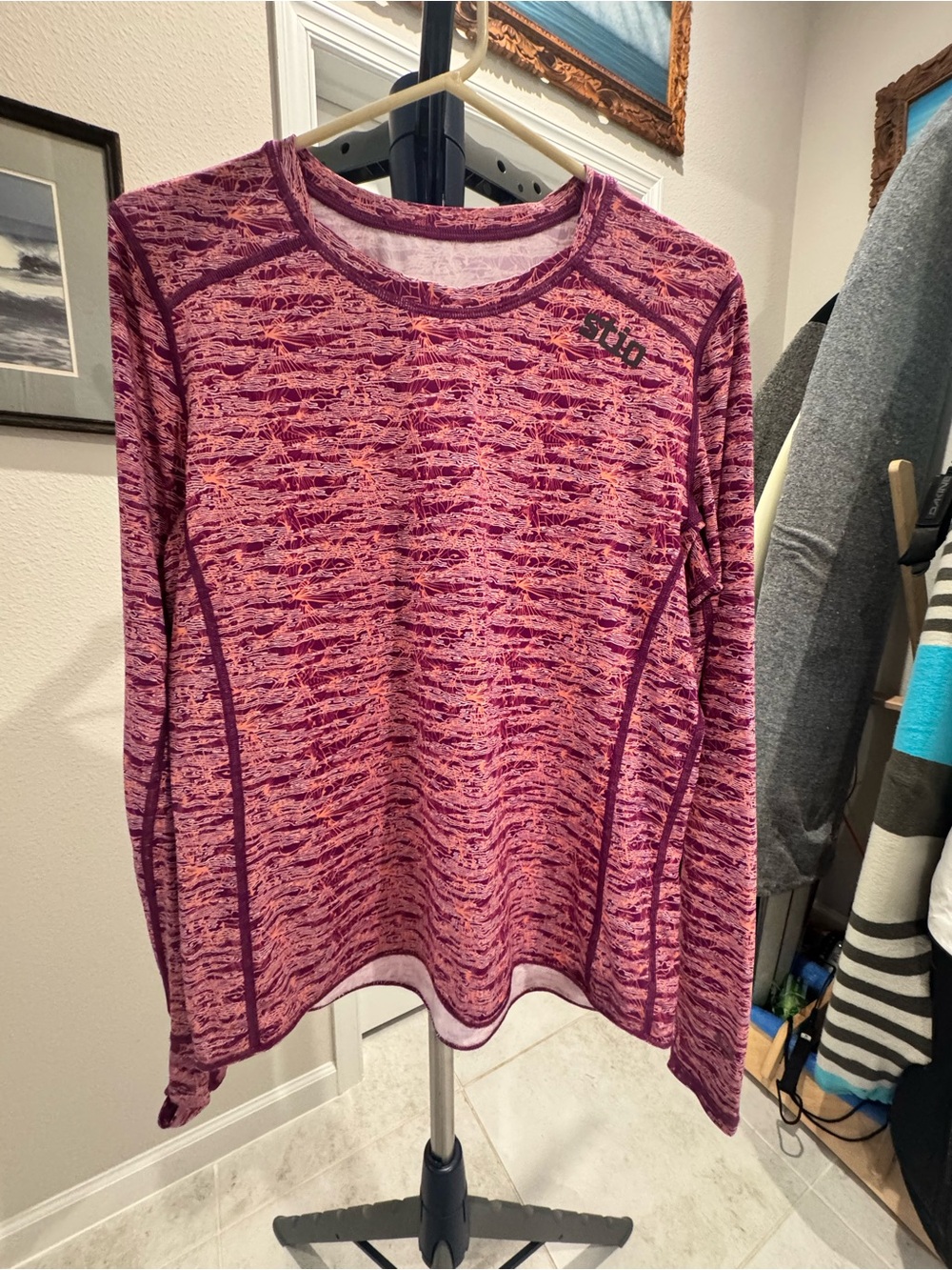 Stio Heathered Pink and Purple Long-Sleeve Sun Shirt
